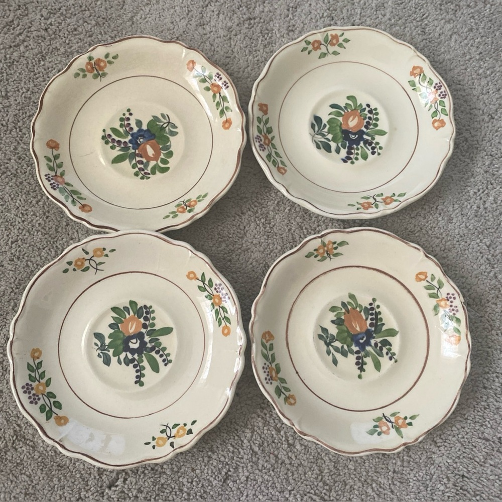 ADAMS‎ ROYAL IVORY TITAN WARE MADE IN ENGLAND Angelus Plate Set (4) RD 459174